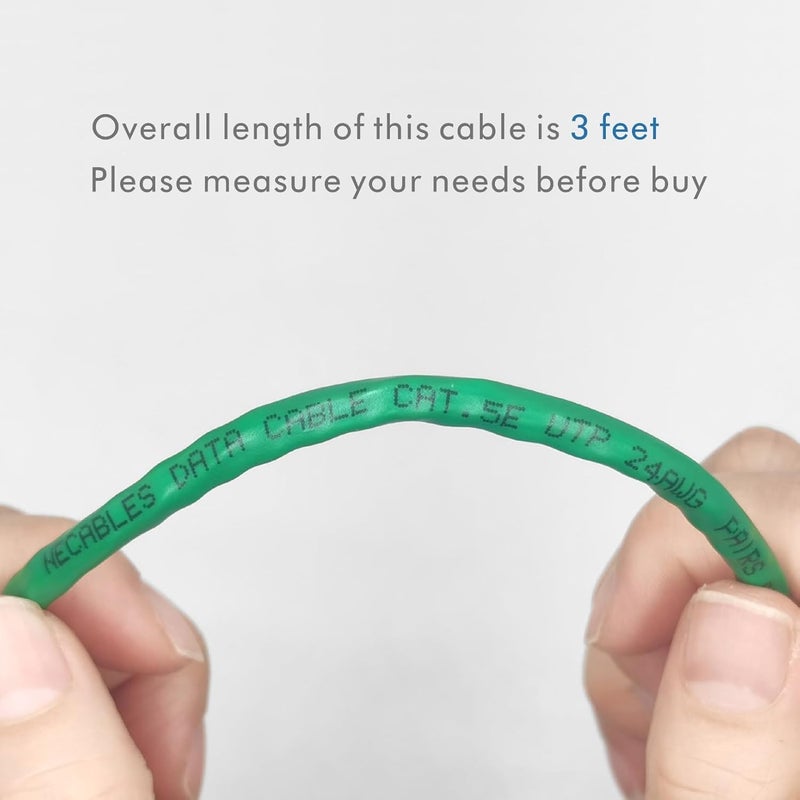 NECABLES CAT5E RJ11 Data Cable DSL Cable 3ft Heavy Duty High-Speed for DSL Modem UTP Compatible with ATT RJ11 6P4C Male to Male Green - 3 Feet - Image 4